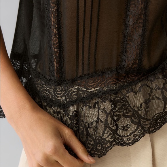 Dolan Short Sleeve Sheer Lace Top XXS NWOT - Picture 4 of 7